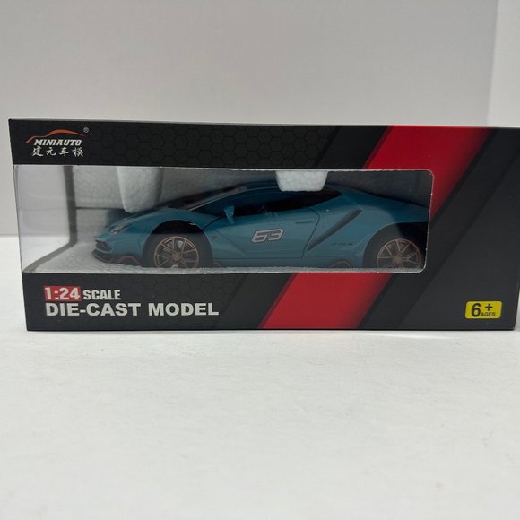 1:24 Lamborghini Centenario Diecast With Headlight & Taillight LED Blue - Picture 9 of 9